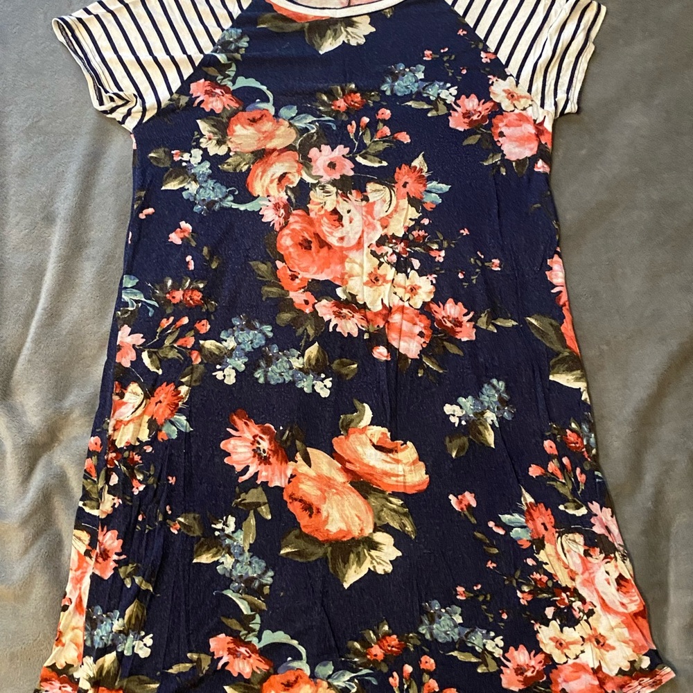 Red and Orange Casual Maxi Sundress with Raglan Sleeves
